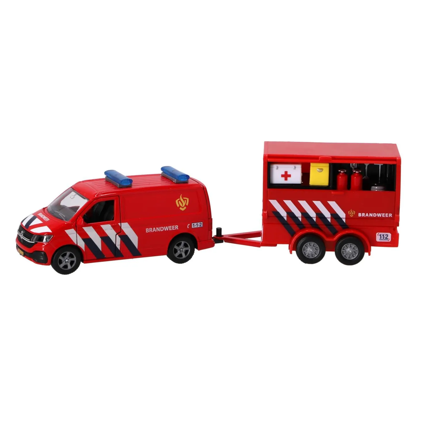 Auto Volkswagen transporter brandweer en aanhanger NL