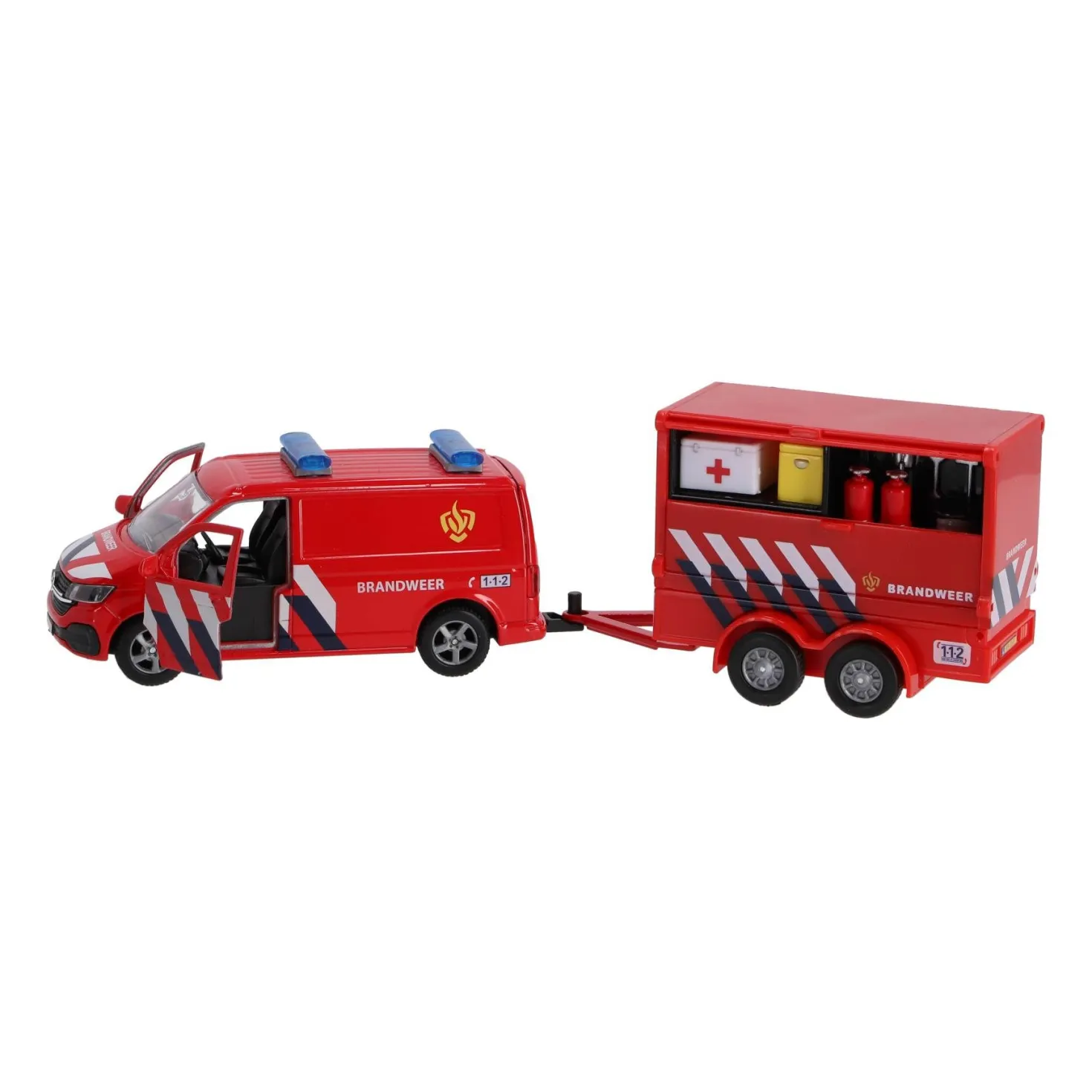 Auto Volkswagen transporter brandweer en aanhanger NL