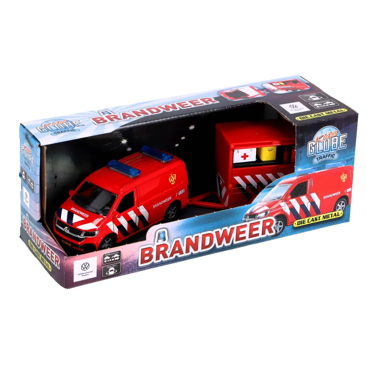 Auto Volkswagen transporter brandweer en aanhanger NL