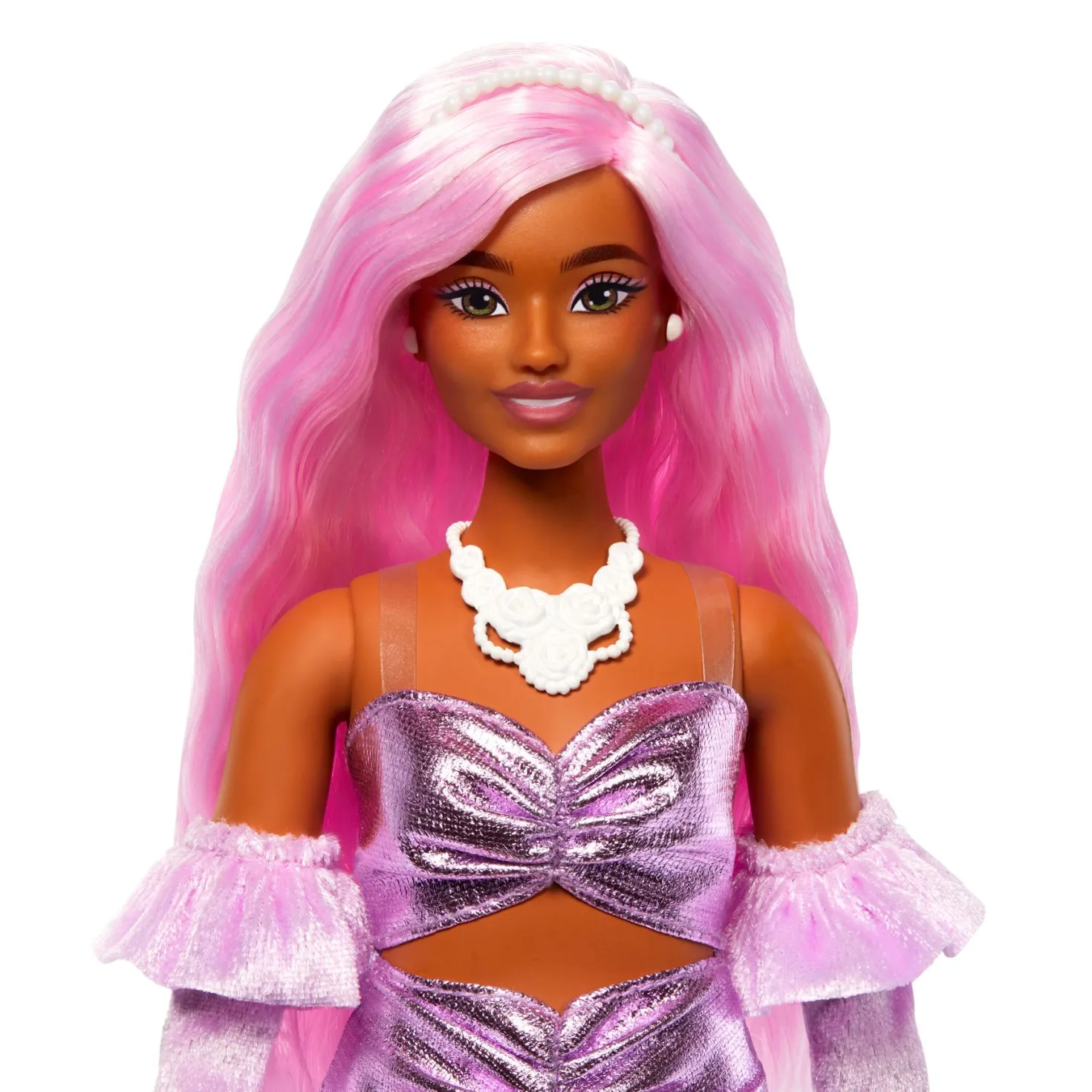 Barbie Fashionsta pop deluxe+metallic roze haar