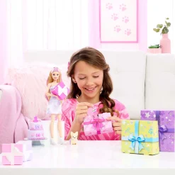 Barbie Party unboxed 2/1 pop met lichtroze jurk