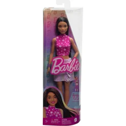 Barbie pop fashionista roze trui donker haar