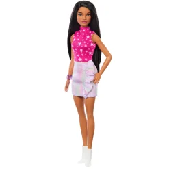 Barbie pop fashionista roze trui donker haar