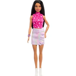 Barbie pop fashionista roze trui donker haar