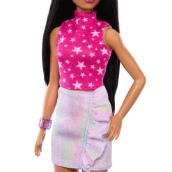 Barbie pop fashionista roze trui donker haar