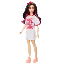 Barbie pop fashionista witte jurk donker haar
