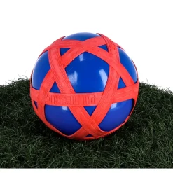 Blauwe Crossbal met Rode Rubberband