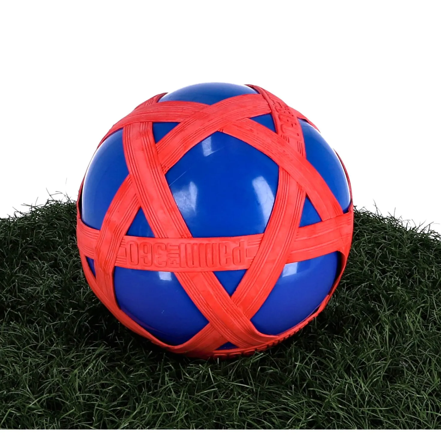 Blauwe Crossbal met Rode Rubberband
