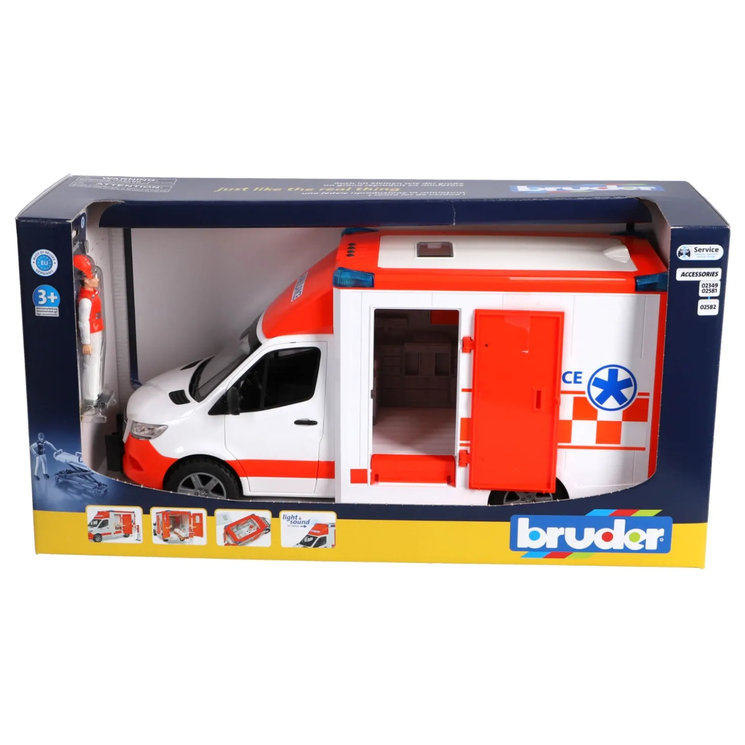 Bruder Mercedes Benz Sprinter Ambulance met Chauffeur + Licht en Geluid
