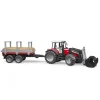 Bruder Tractor Massey Ferguson 7480 Met Houttransport Aanhanger