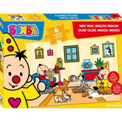 Bumba puzzel 6 st waf waf, miauw miauw