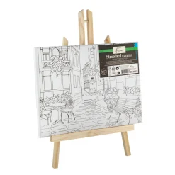 Canvas met print 30 x22,5 cm inclusief schildersezel