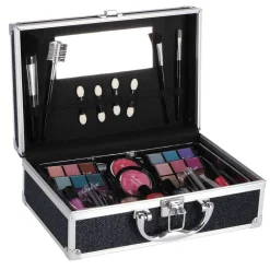 Casuelle Aluminium Koffer Blauw Zwart Glitter