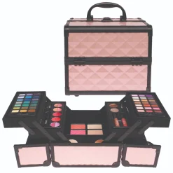 Casuelle make up koffer licht roze/ zwart frame