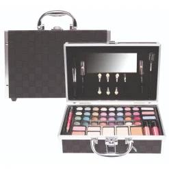 Casuelle make up koffer zwart geblokt