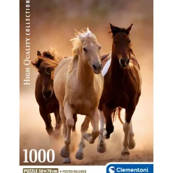 Clementoni Puzzel 1000 stuks rennende paarden compact