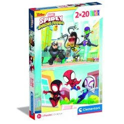 Clementoni spidey and his amazing friends puzzel 2 x 20 stukjes