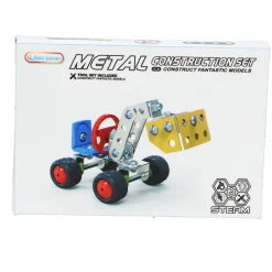 Constructieset voertuigen metaal 4 assorti