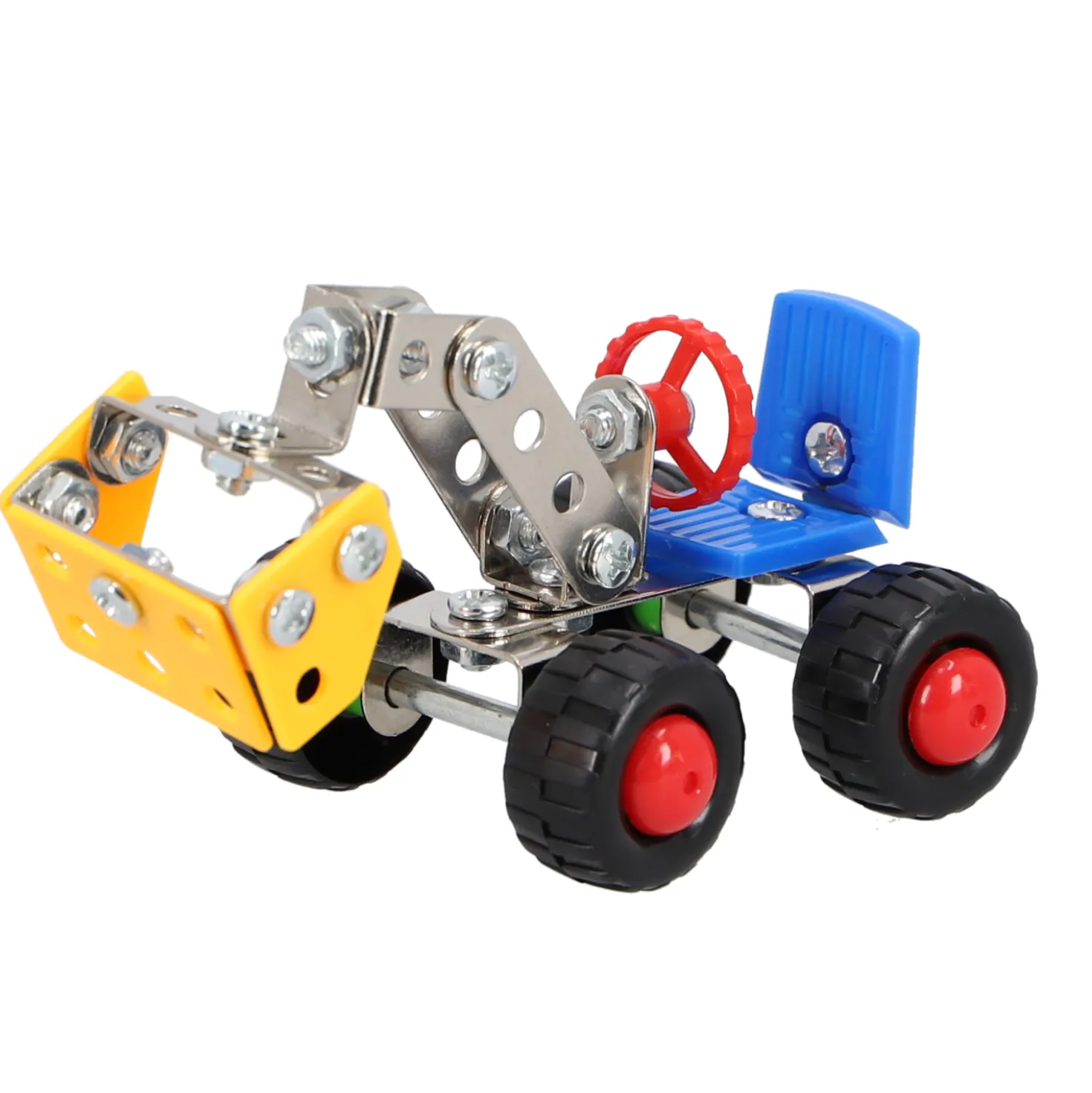 Constructieset voertuigen metaal 4 assorti