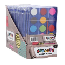 Creafun waterverf tablet met 18 kleuren en kwast