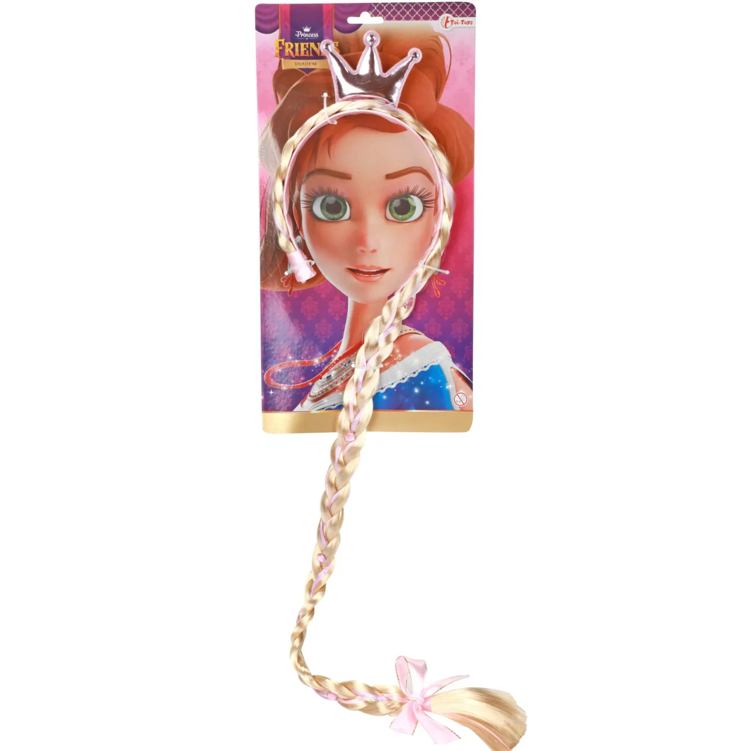 Diadeem met vlecht en kroon prinses