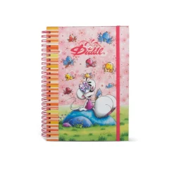 Diddl A5 spiraal notitieboek met glitter-elastiek 2 assorti