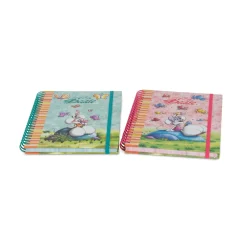 Diddl A5 spiraal notitieboek met glitter-elastiek 2 assorti