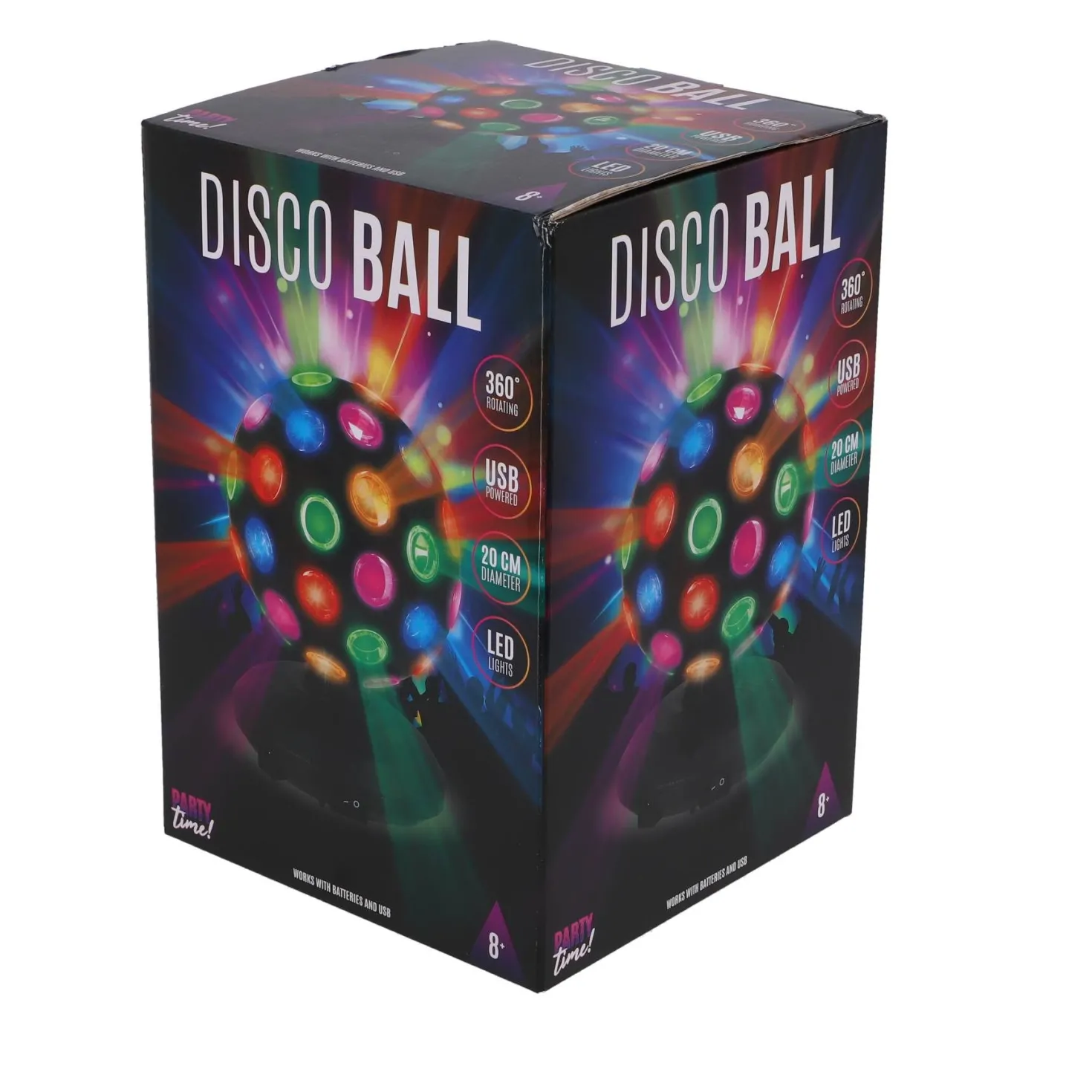 Disco bal LED 20 cm party time