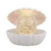 Disco lichtgevende glitter-parelschelp 14 cm parelmoer, USB, party time