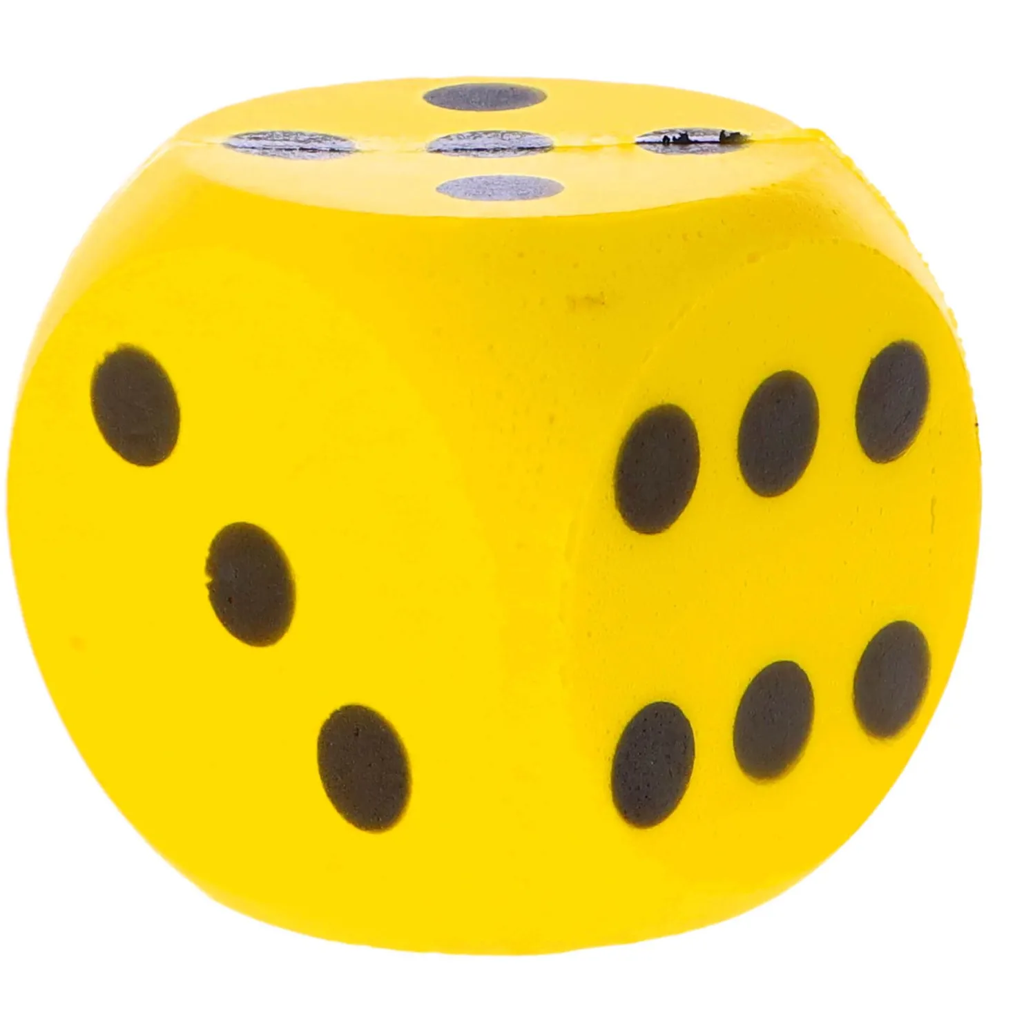 Dobbelsteen Bal Soft Geel 16 Cm