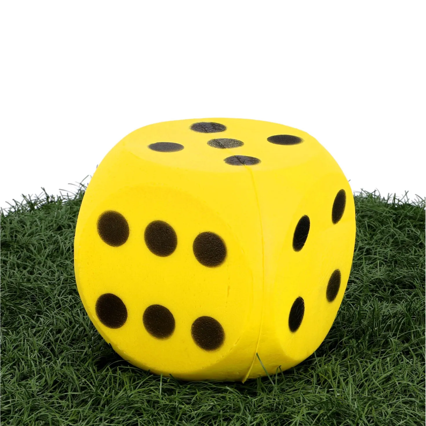 Dobbelsteen Bal Soft Geel 16 Cm