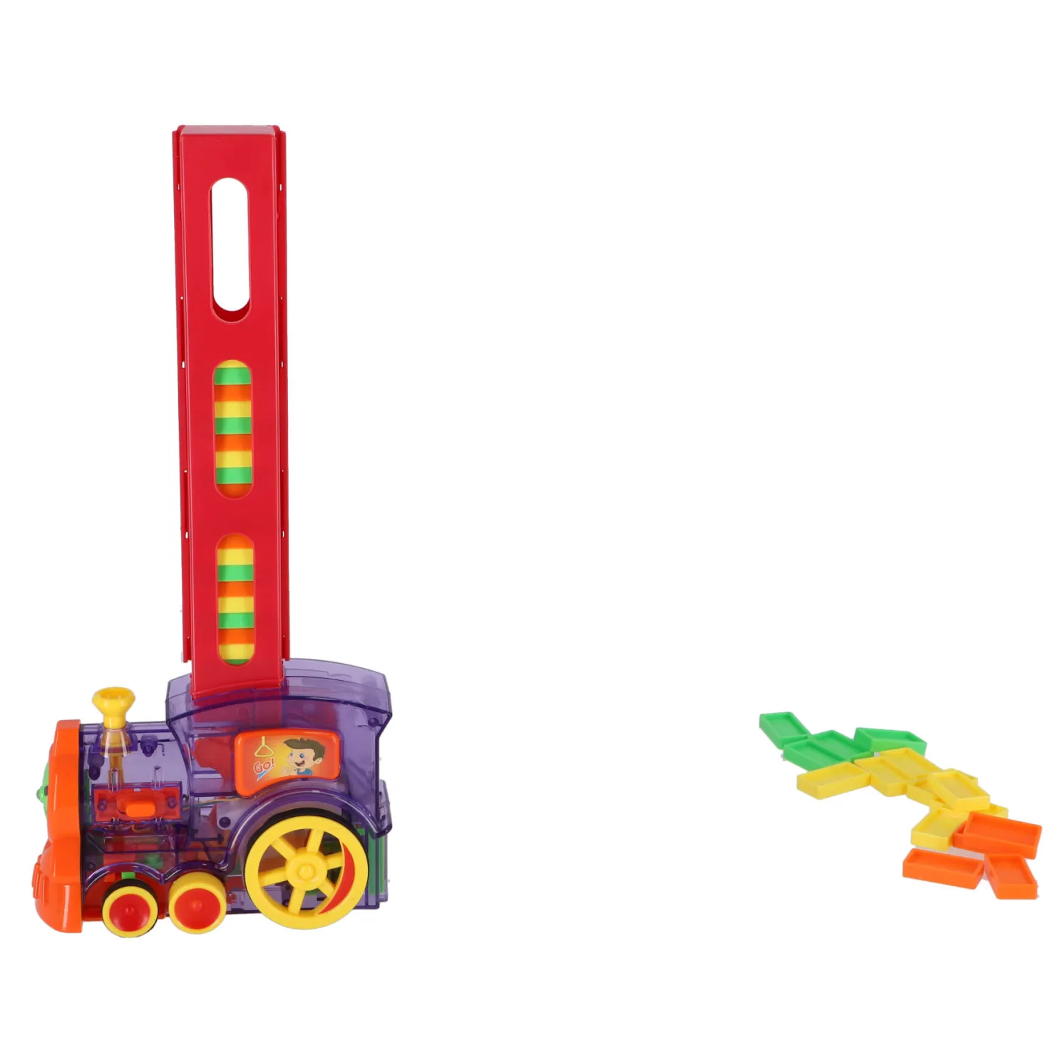 Domino trein b/o met 80 domino stenen