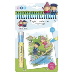 Fien en Teun kleuren met water magisch