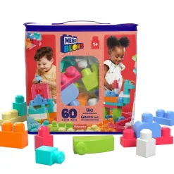 Fischer price mega bloks first builders blokkentas 60 stuks roze