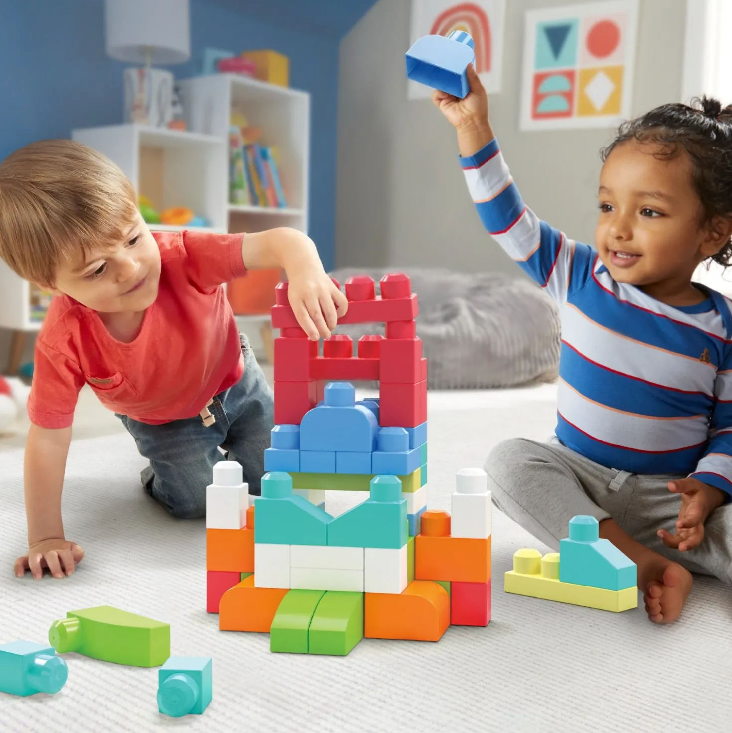Fischer price mega bloks first builders blokkentas 60 stuks roze