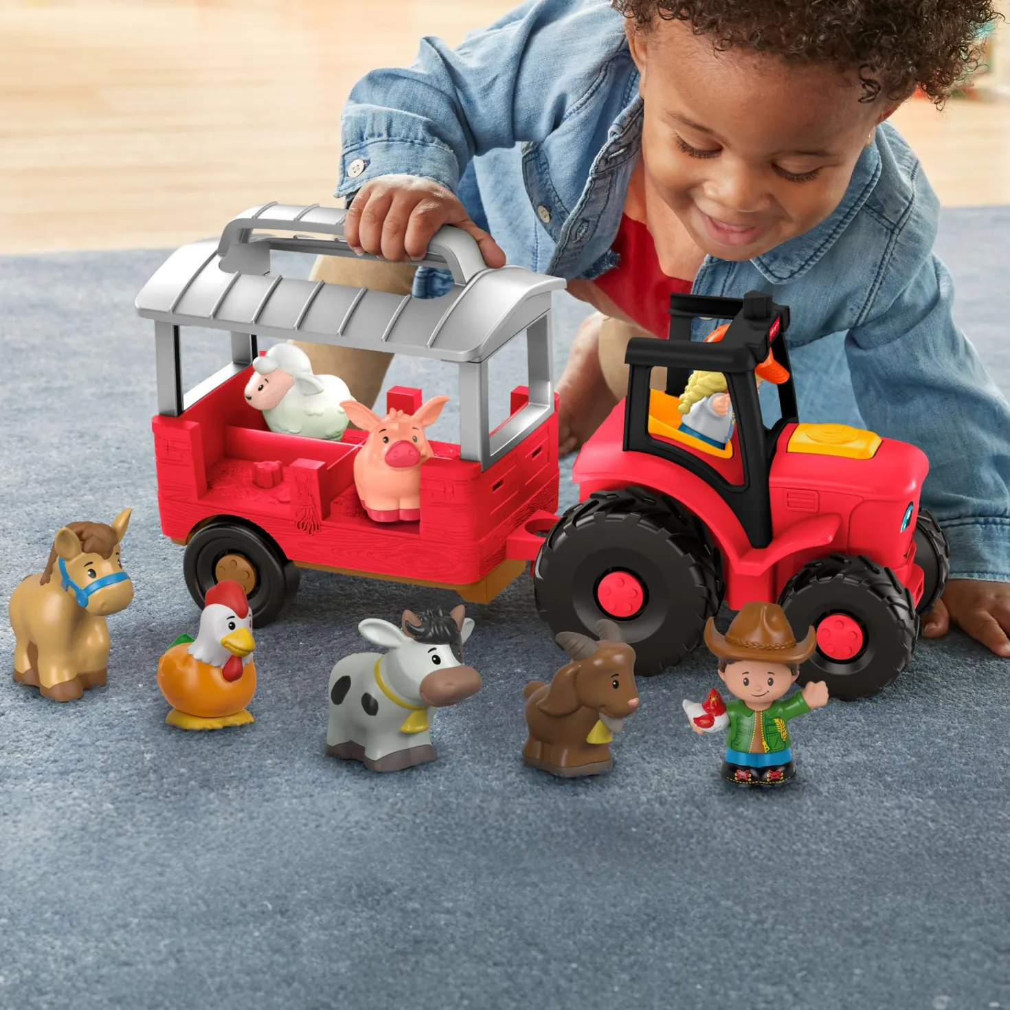 Fisher Price lp boederij traktor gift set