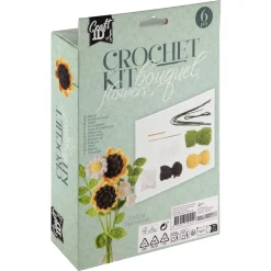 Haakset Bloemen Boeket Geel 16x5,5x21Cm