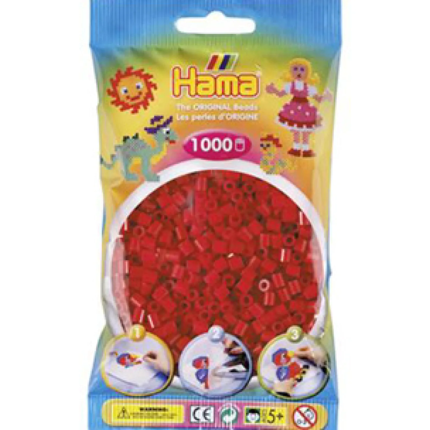 Hama Strijkkralen 1000 Stuks Donkerrood
