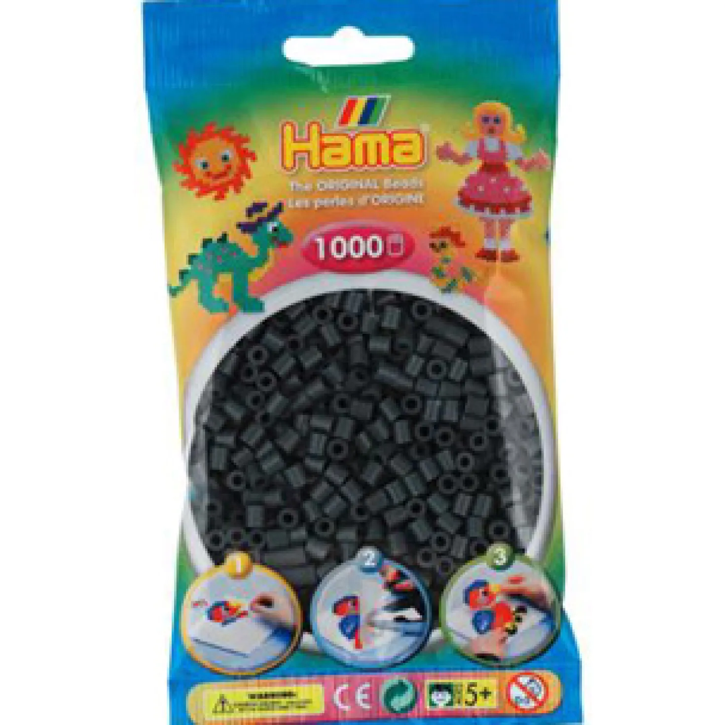 Hama Strijkkralen 1000 Stuks Donkergrijs
