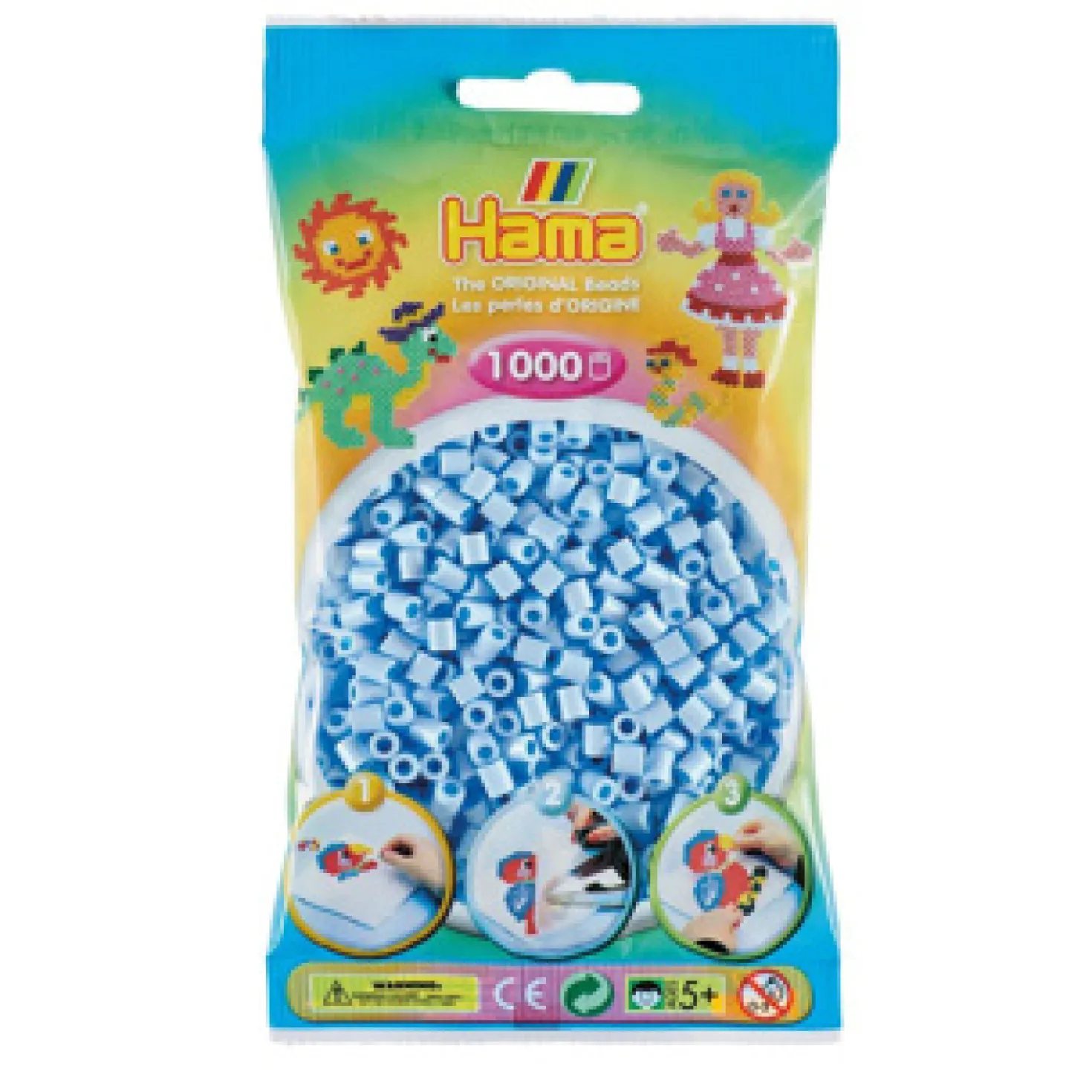 Hama Strijkkralen 1000 Stuks IJsblauw Pastel