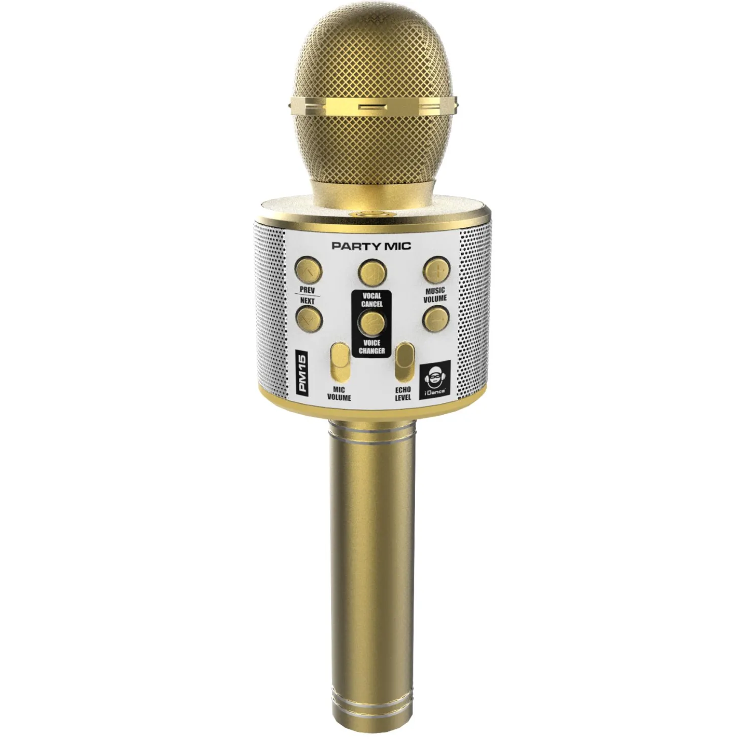 Idance bluetooth party microfoon goud