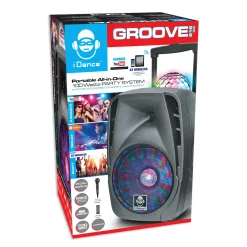 Idance boombox met licht en wielen en Micro
