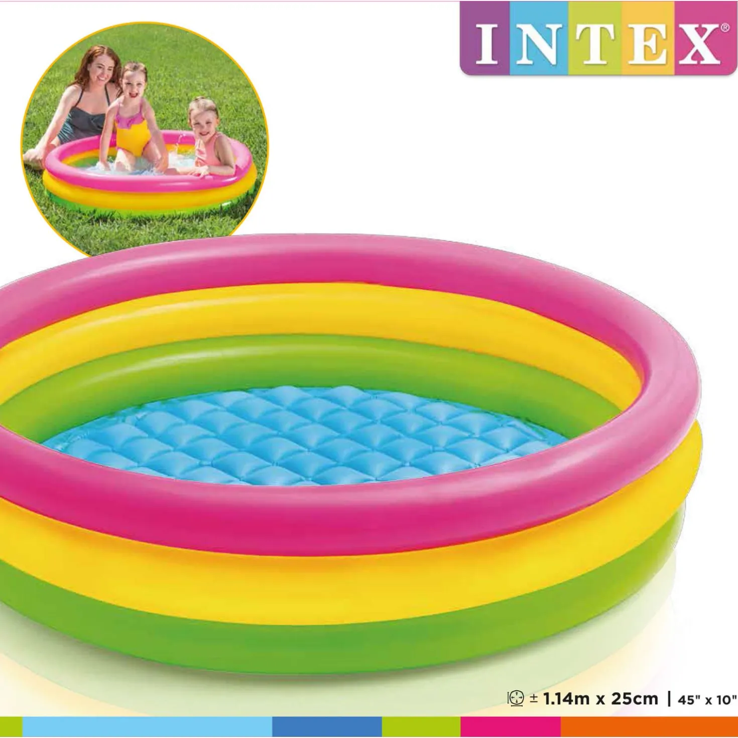 Intex Zwembad Baby Sunset 3 Rings 114 X 25 Cm