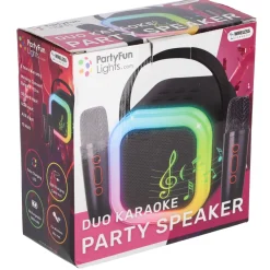 Karaoke duo set 2 micro's + speaker 13x8x14 cm