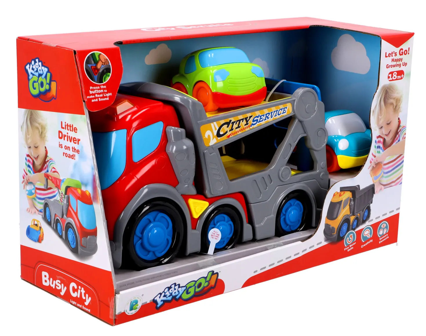 KiddyGo auto transporter 31 cm met licht en geluid