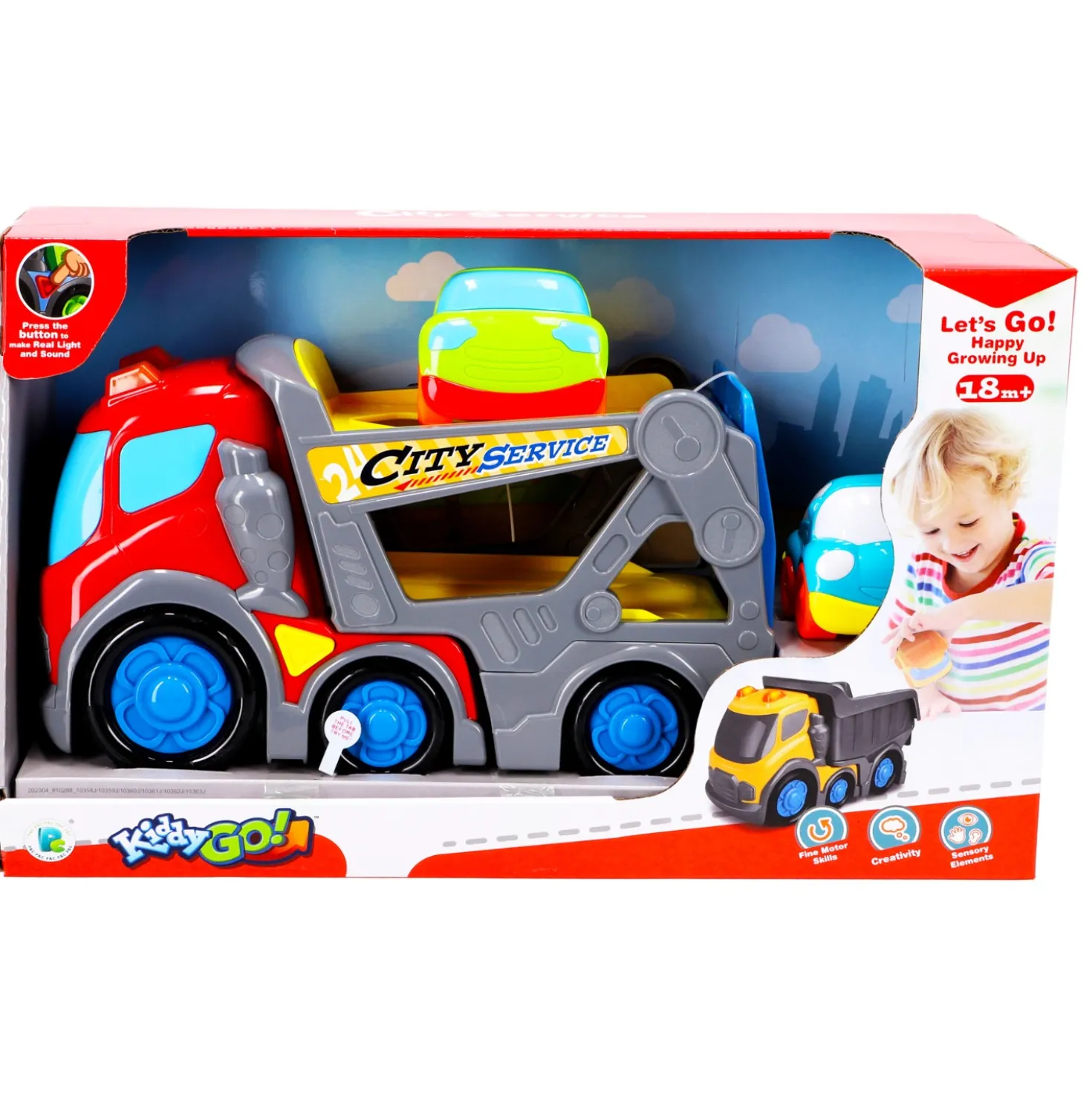 KiddyGo auto transporter 31 cm met licht en geluid
