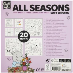 Kleurboek cute & comfy 20 x 20 cm 4 assorti