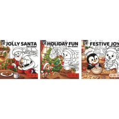 Kleurboek Xmas cute & comfy 20 x 20 cm 3 assorti