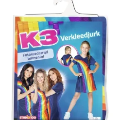 K3 Verkleedkleding Jurk Regenboog Blauw v