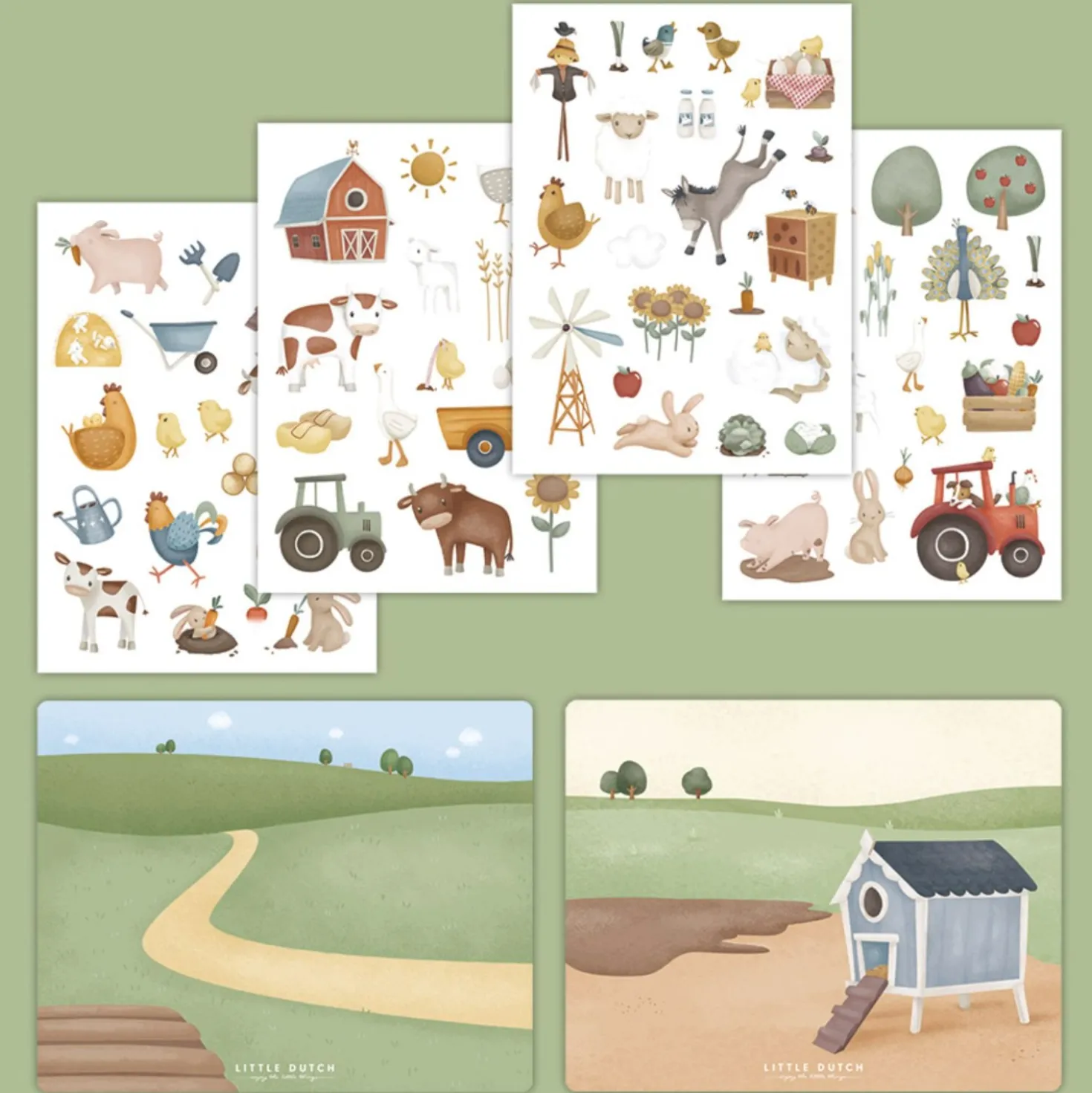 Little Dutch raamstickers boerderij